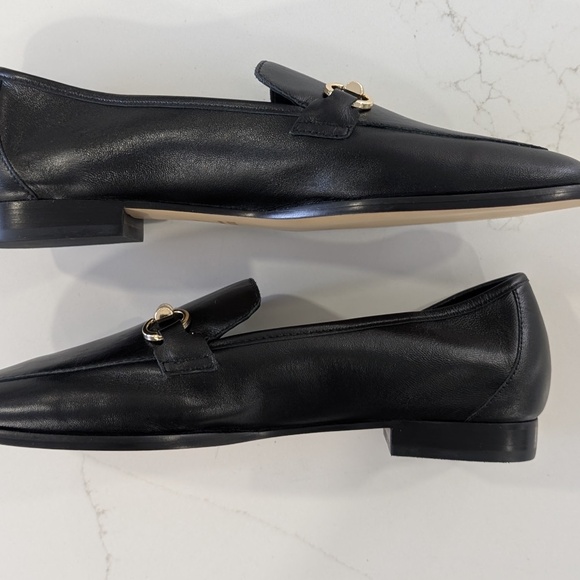 Anthropologie Maeve Horsebit Loafers Women 8 Black Leather Rounded Toe Brazil - Picture 9 of 11